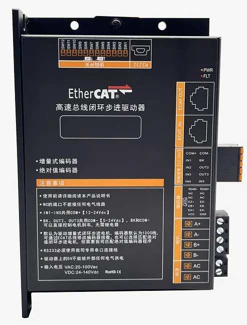 工业用Ether CAT总线闭环步进驱动器[EC8A]